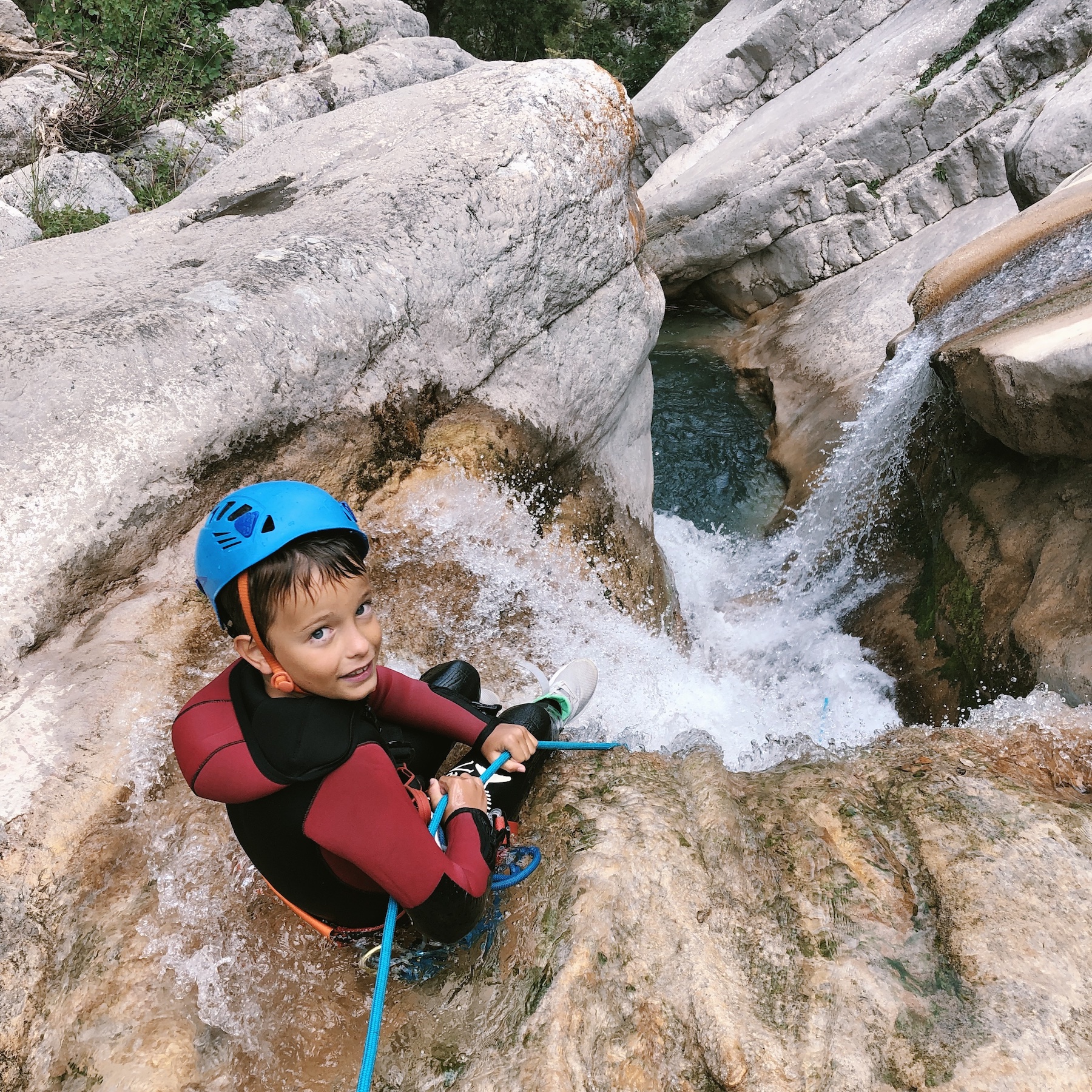 Stage enfant : canyoning dans les Gorges du Loup