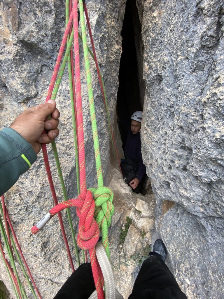 La sortie du boyau de Spaggiari au Verdon